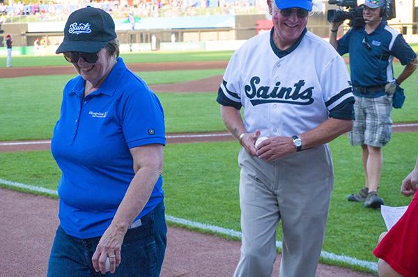 President Ginny Arthur visits St. Paul Saints